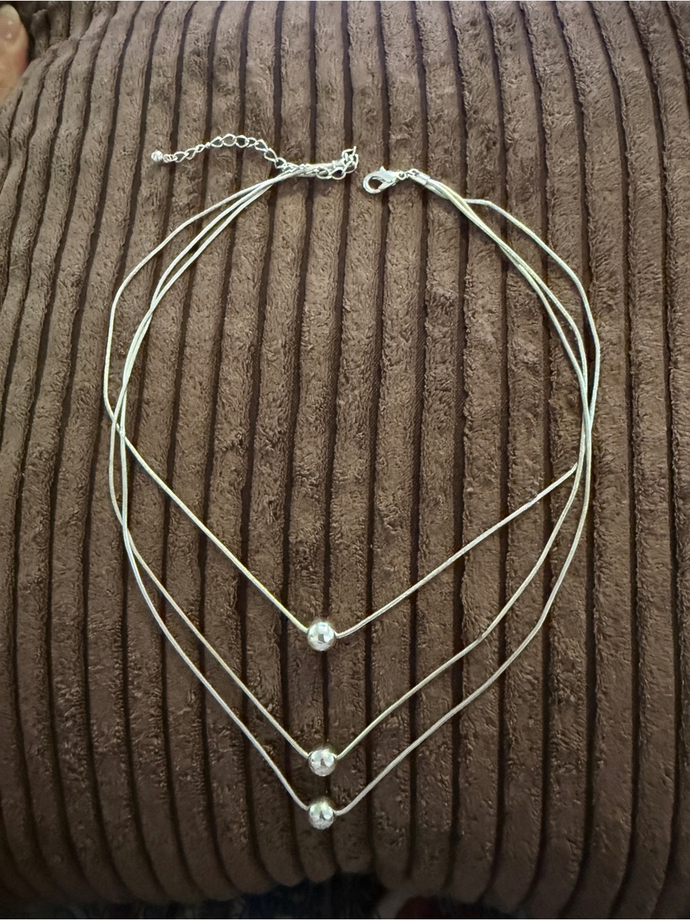Silver Tone Layered Ball Pendant Necklace - Women Jewelry